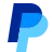 Logo PayPal avec lettre P stylisée en dégradé bleu