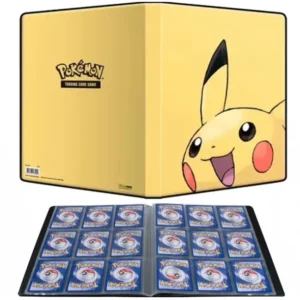 Classeur Pokémon jaune avec Pikachu souriant, 18 pochettes pour ranger 360 cartes