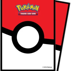 Protège-cartes Pokémon avec design Pokéball rouge et blanc, paquet de 65 sleeves