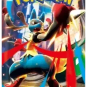 Booster Pokémon Mega Brave M1L japonais avec héros Pokémon en action épique sur fond bleu dynamique