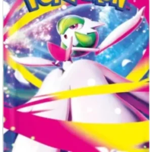 Booster Pokémon Mega Symphonia M1S japonais avec Gardevoir dansant sur fond rose et arc-en-ciel